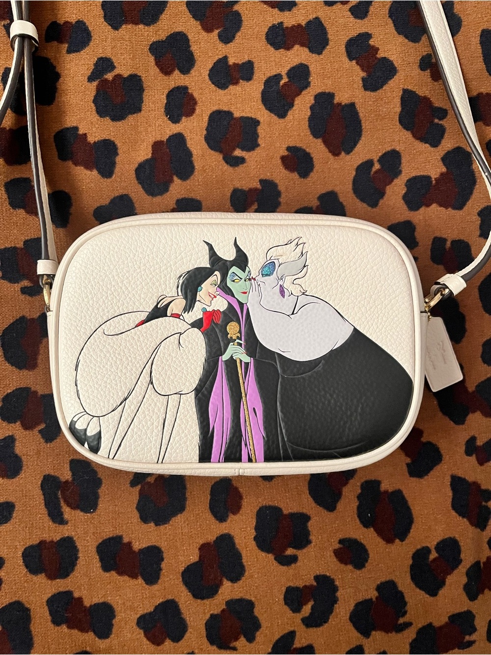 Coach x Disney white Crossbody with Multicolor Villain Illustration